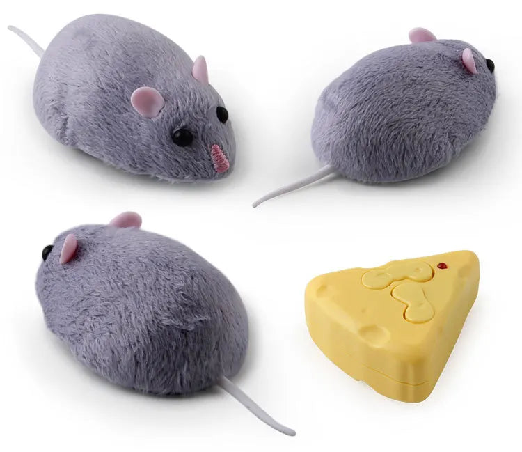 Infrared Remote Control RC Mouse Electric Moving Rat Toy for Cats with Interactive Scary Tricks Novelty Pet Toy Prank Gift