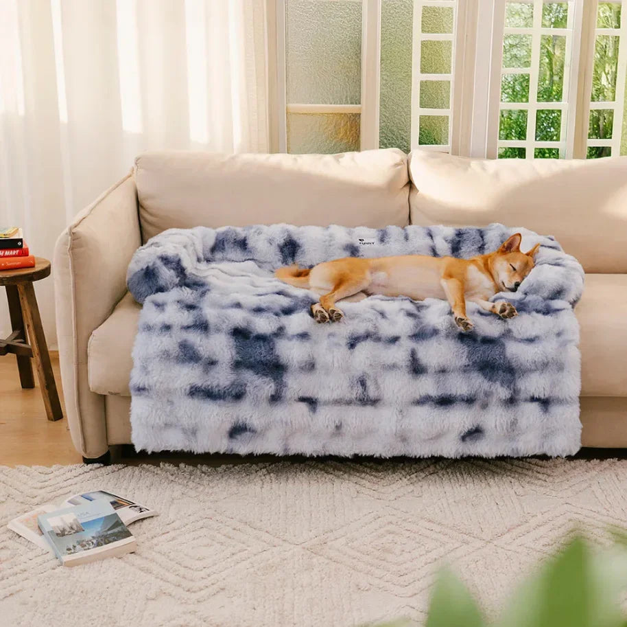 Fluffy Plush Pet Dog Bed Sofa For Large Dogs House Mat Kennel Winter Warm Cat Bed Pad Washable Dog Cushion Blanket Sofa Cover