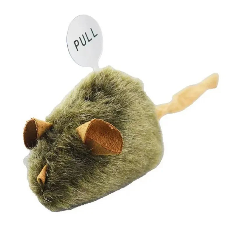 1W-Funny Plush Cat Toy Simulation Mouse Automatic Chirping Interactive Mice Cat Toy Bite Resistance Pet Cat Toys Kitten Supplies