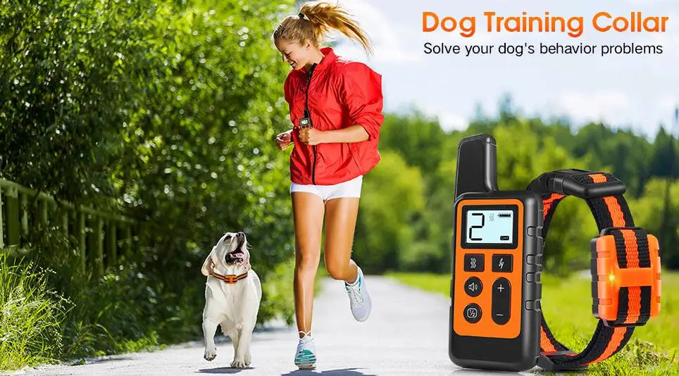 Dog Training Collar Waterproof Rechargeable Shock Collars for Dog with Remote Training Beep Vibration Shock, Electric Dog Collar