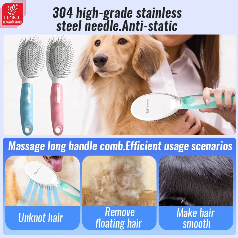 Fenice professional pet grooming comb long-haired cat and dog comb Shih Tzu Yorkshire terrier dog trimming fluffy needle comb