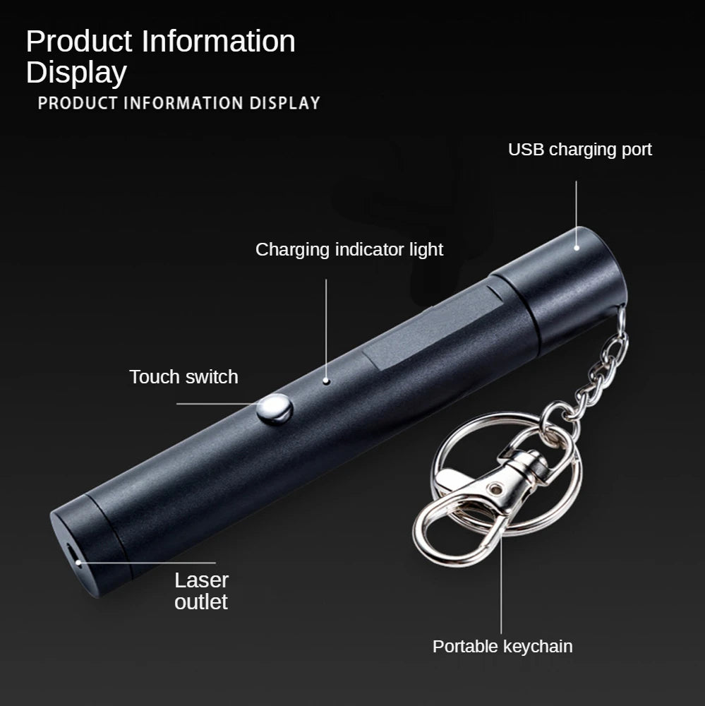 USB Green Laser Pointer Green Light Visible Beam Hunting Accessories Cat Toy Laser Torch Starry Head For Hunting