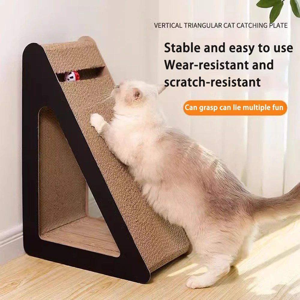 Cat Scratcher, Scratch Pad, Vertical Cats Scratcher Wall Mounted, Cats Scratching Cardboard with Ball Toy for Indoor