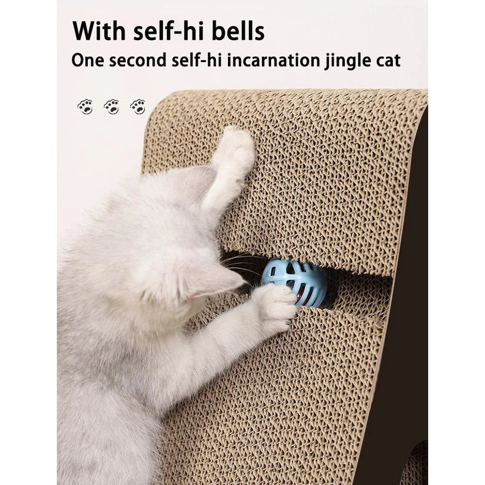 Cat Scratcher, Scratch Pad, Vertical Cats Scratcher Wall Mounted, Cats Scratching Cardboard with Ball Toy for Indoor