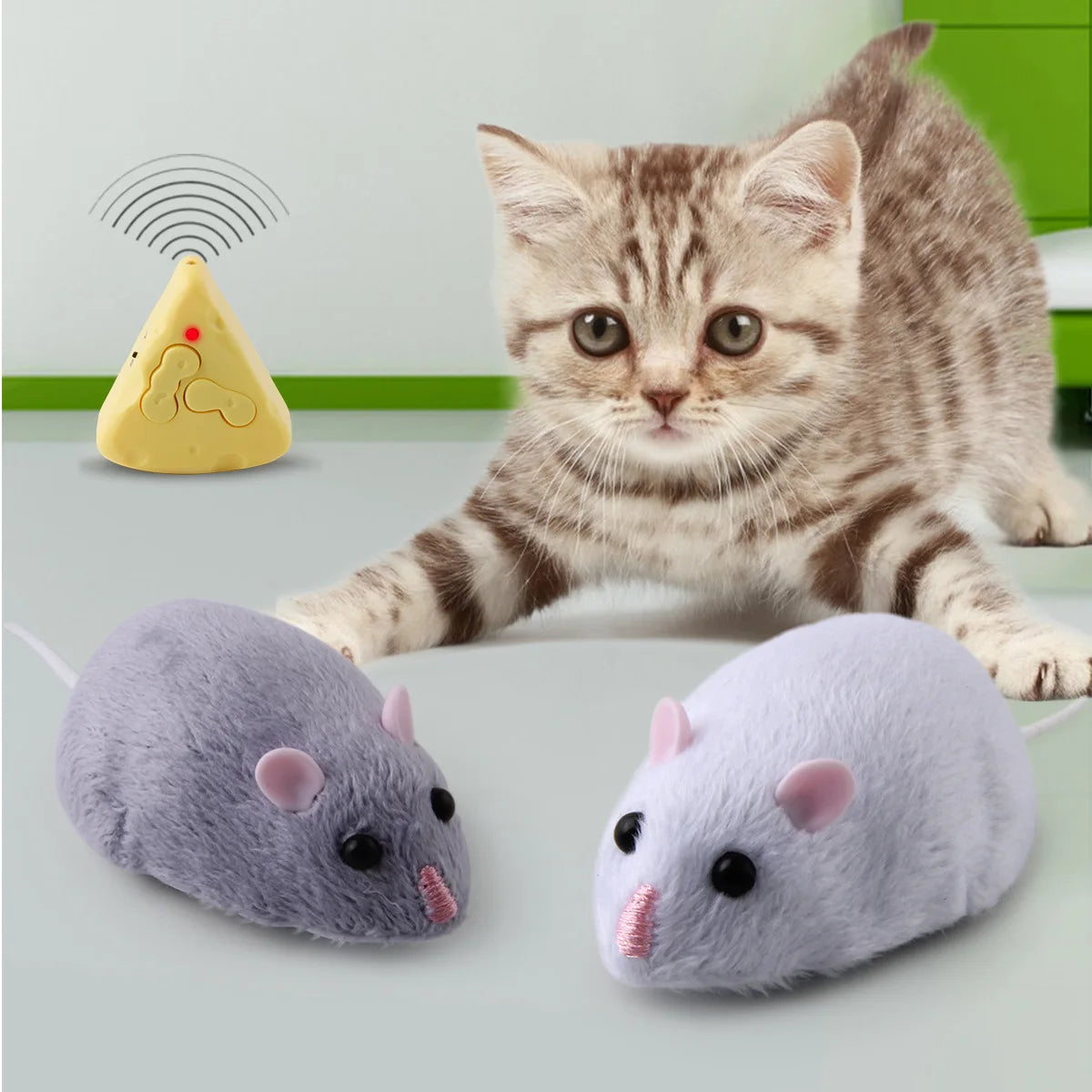 Infrared Remote Control RC Mouse Electric Moving Rat Toy for Cats with Interactive Scary Tricks Novelty Pet Toy Prank Gift