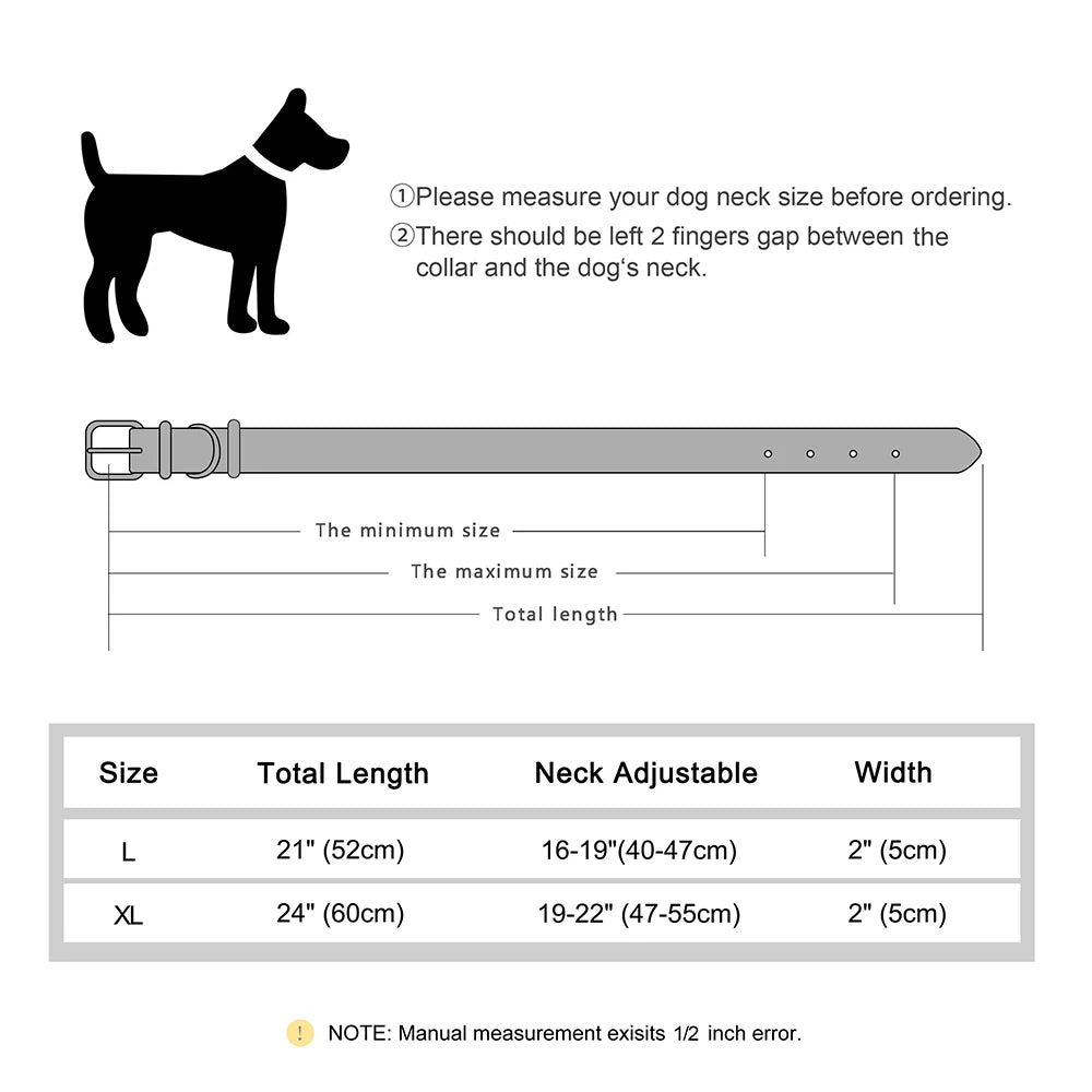 Cool Spiked Dog Collar For Medium Large Dogs Genuine Leather  Adjustable Pet Accessories Collars Necklace
